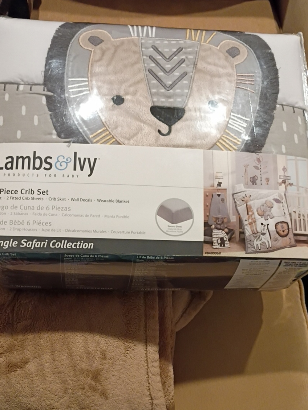 Lambs & Ivy Beige Jungle Safari Crib Bedding Set - Neutral Nursery